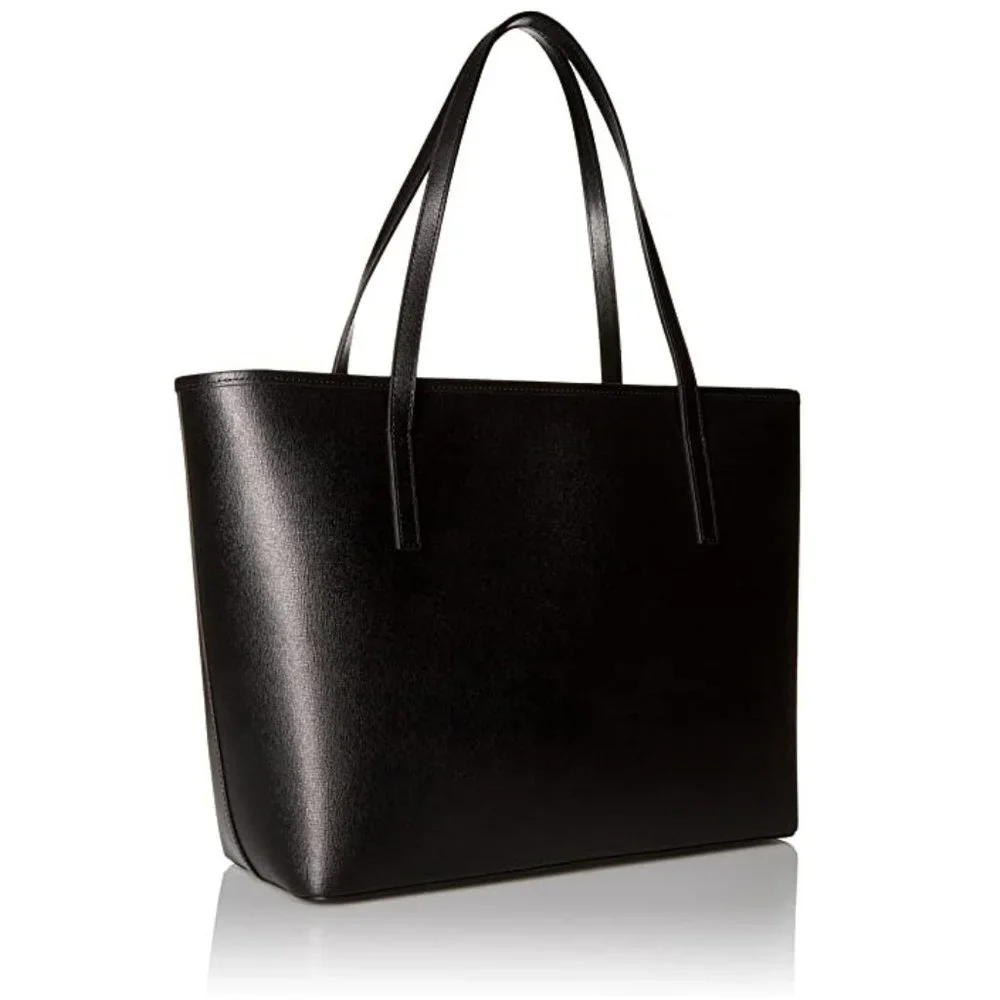 NWT Ted Baker London Leather Shopper Shoulder Tote Bag w/ Clutch Black Floral - Picture 3 of 9